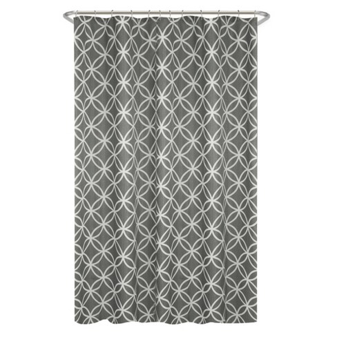 Emma Shower Curtain Gray - Zenna Home: Polyester Geometric Design, Machine Washable, Non-Woven Fabric - image 1 of 4