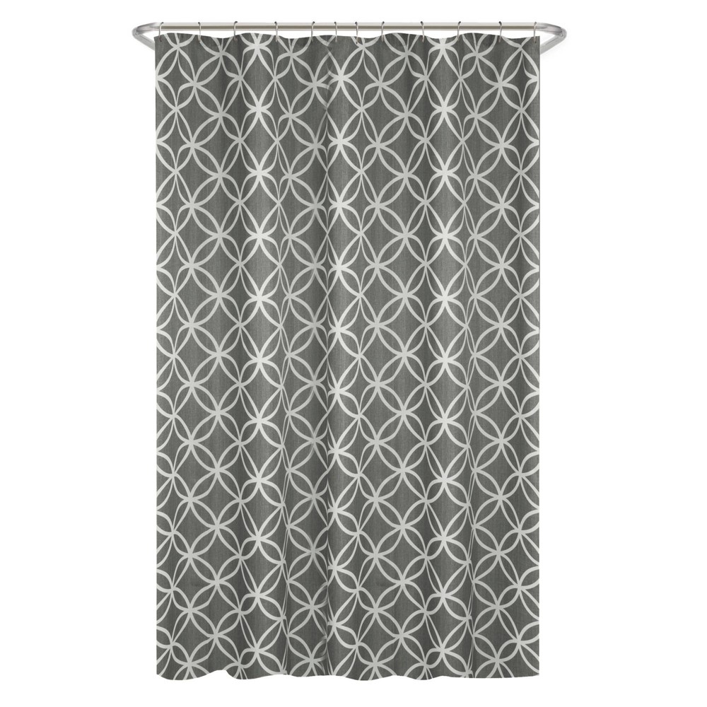 Emma Shower Curtain Gray - Zenna Home: Polyester Geometric Design, Machine Washable, Non-Woven Fabric