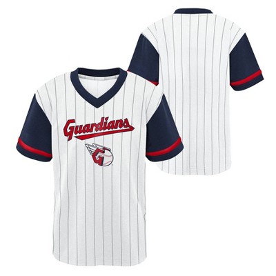 Mlb Cleveland Guardians Boys' White Pinstripe Pullover Jersey : Target