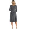 Maternity Midi Length Fit N Flare Pocket Dress - 24seven Comfort Apparel™ - 3 of 4