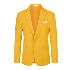 Cloudstyle Men's Suit Jacket One Button Slim Fit Sport Coat Daily Black Blazer - 1 of 4