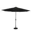 11' x 11' Calypso II Market Patio Umbrella with Solar LED Strip Lights Black - Island Umbrella: Weather-Resistant Aluminum Frame, Crank Tilt - 2 of 4