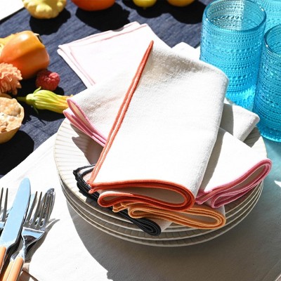 Rainbow Burlap 17" x 17" Napkin Set of 4