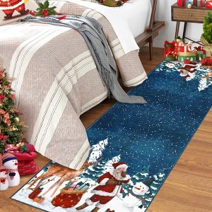 Christmas Large Area Rugs for Living Room Bedroom, Rug Washable Carpet Runner Indoor, Xmas Tree Snowflake Rug - 1 of 4