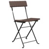 vidaXL 3 Piece Folding Bistro Set Brown Poly Rattan - 4 of 4