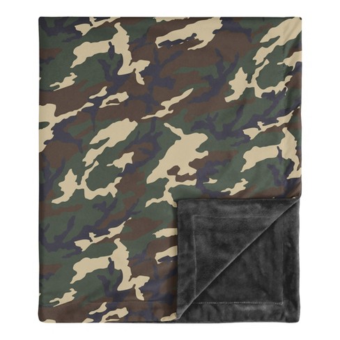 Sweet Jojo Designs Boy Baby Security Blanket Woodland Camo Green Black and Brown - image 1 of 4