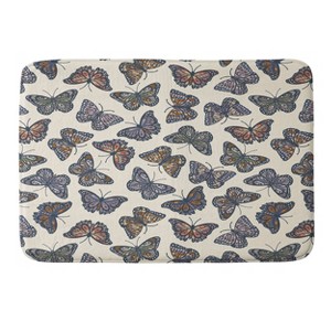 34"x21" Avenie Countryside Butterflies Memory Foam Bath Rug Beige - Deny Designs: Microfiber, Machine Washable, Non-Slip Backing - 1 of 3