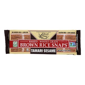 Edward & Sons - Brown Rice Snaps - Tamari Sesame - Case of 12 - 3.5 oz - 1 of 3