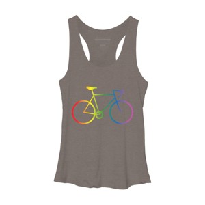 Adult Design By Humans Rainbow Bike Cyclist Pride By Bonganva Racerback Tank Top - 1 of 2