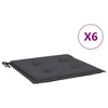 vidaXL Chair Cushion Set of 6 Gray - 2 of 4
