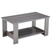 XIYUYEU Modern Rectangle Walnut Textured Coffee Table Side Table Display Stand with Storage Shelf for Living Rooms, Offices - 2 of 4