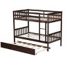 NicBex Twin over Twin Bunk Bed Convertible Triple Wooden Bed Frame with Trundle, Ladder and Full Length Guardrail, No Box Spring Required - 4 of 4