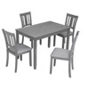 NicBex Dining Room Table Set for 4 Morden Dining Table with MDF Tabletop, 4 Slatted Backrest Chair for Dining Room - 4 of 4