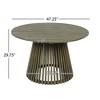 NAYSAYE Patio Chaise Lounges Outdoor Acacia Wood Club Chair Set with Dining Table for Garden Patio Deck, Cream and Gray, 47.25"*47.25"*29.75" - 3 of 4