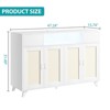 Sideboard Buffet Cabinet, 4 Rattan Doors 2 Drawers Accent Storage Cabinet - 2 of 4