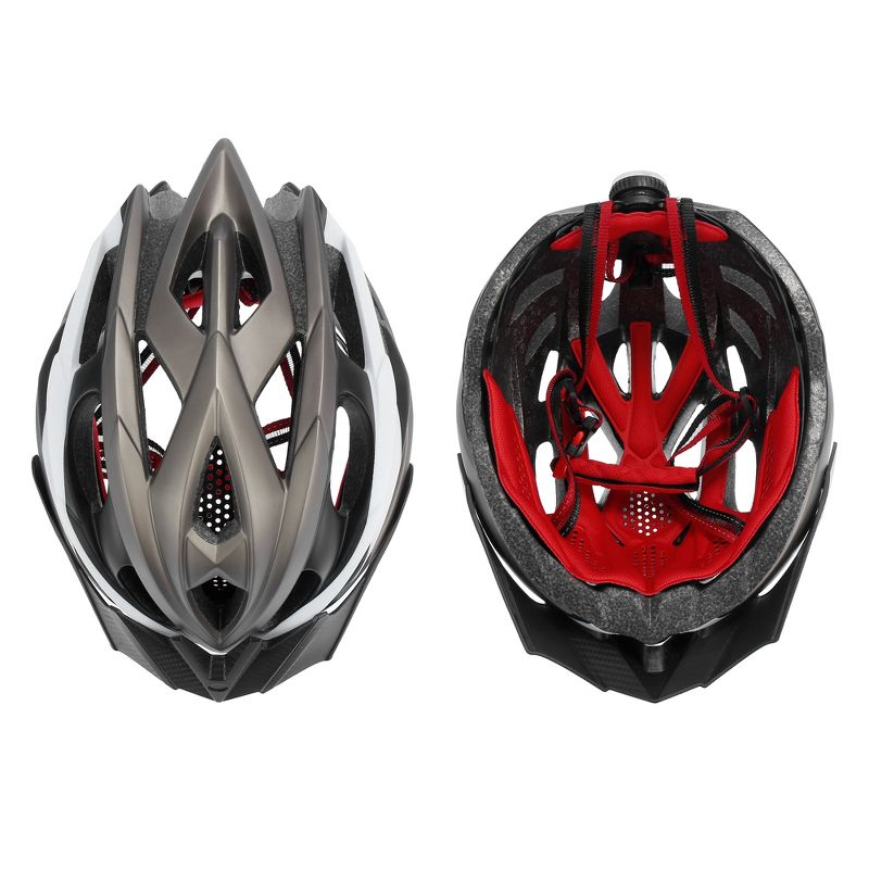 Unique Bargains Adult Moutain Bike Helmet Road Cycling Helmet with 2 Detachable Visors Rear Light 1 Pc, 3 of 6