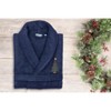 Linum Home Textiles 100% Turkish Cotton Terry Bath Robe Embroidered with Christmas Tree Design - 4 of 4