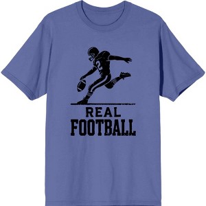 "Real Football" Sports Back to School Adult Crew Neck Short Sleeve Tee - 1 of 3