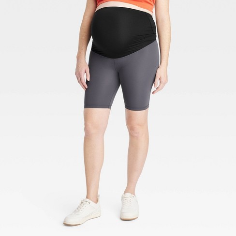 Women's Colsie Seamless Crossover Waistband Bike Shorts Black M