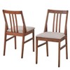 Set of 2 Trita Dining Chairs Walnut - Lifestorey: Mid-Century Modern, Rubberwood Frame, Polyester Upholstery - 2 of 4