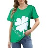 Garvee Women Shamrock T-Shirt, Funny St.Patricks Day Shirt with Shamrock Glasses for Women - 3 of 4