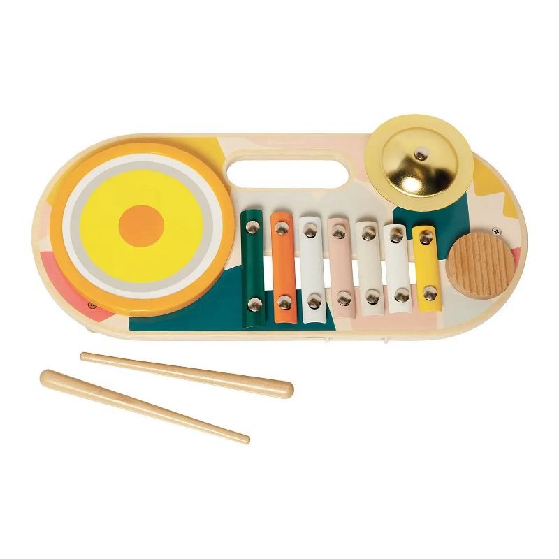 Manhattan Toy Beats to Go Wooden Toddler and Preschool Musical Learning Toy with Xylophone, Drum, Cymbal and Washboard, 5 of 15