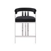 Meridian Furniture,Marcello Black Velvet Counter Stool, Set of 2 - 3 of 4