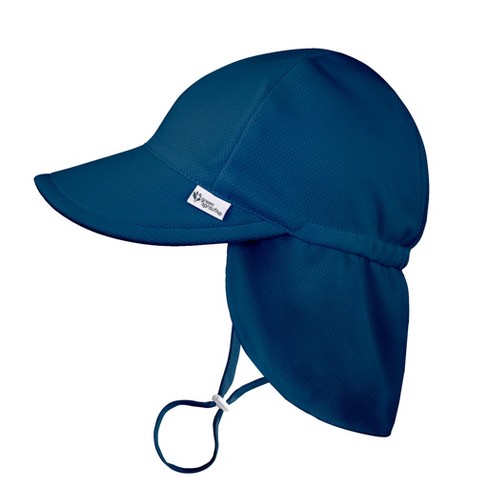 Green Sprouts Baby/toddler Breathable Flap Sun Protection Hat - Navy - 0/6  Months : Target