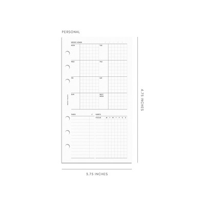 Cloth & Paper Weekly Admin Planner Inserts Monday Start