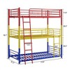 Kumasinova Twin-Over-Twin Bunk Bed with Trundle,Heavy Duty Metal Bed Frame with Full-Length Guardrails,Convertible to 2 Beds for Kids' Bedrooms/Dorms - 4 of 4
