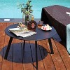 DOMETOUR 27.5 Inch Round Coffee Table Patio Side Table, Weather Resistant Outdoor Large Side Table - 3 of 4