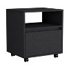NicBex 20"H Wood Nightstand with Casters,Bedside Tables with 1 Drawer and Open Shelf for Bedroom,Living Room - 4 of 4