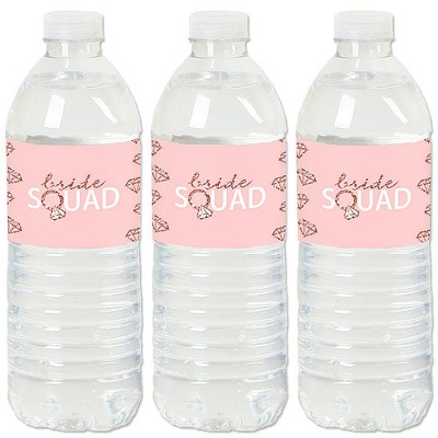 Big Dot of Happiness Bride Squad - Rose Gold Bridal Shower or Bachelorette Party Water Bottle Sticker Labels - Set of 20