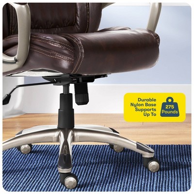 Biscuit Brown Bonded Leather High Back Executive Swivel Chair