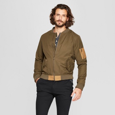 Men's Colorblock Bomber Jacket - Goodfellow & Co™ Tuscan Olive XL ...