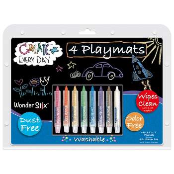 The Pencil Grip™ Black Board Playmat Kit with 8 Wonder Stix, 8-1/2" x 12", 4 Boards