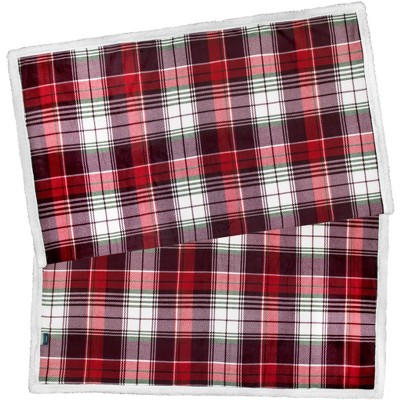 Christmas Plaid Reversible Sherpa Fleece Throw Blanket