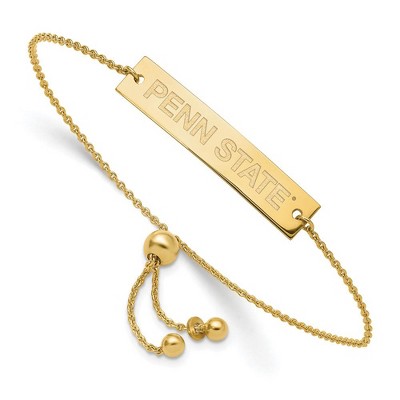 Black Bow Jewelry 14k Yellow Gold Plated Sterling Silver Penn State Nittany Lions NCAA ID Bracelet 9 Inch