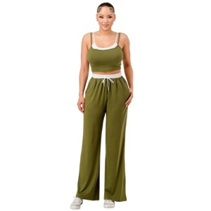 Slickblue Casual Tank & Sweatpant Set, Stretch Fabric, 2 Piece Co-ord Outfit, Sporty Style, Color Options, Size S-L - 1 of 4