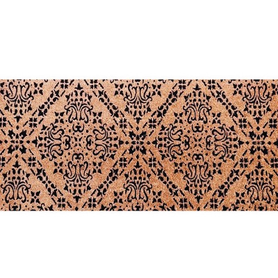 Briarwood Lane Everyday Coir Doormat 60x24 Black Damask Extra Large Coir Doormat