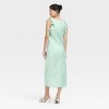 Women's Ruffle Sleeve Satin Maxi Dress - A New Day™ - 2 of 3