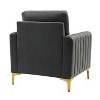 Set of 2 Iapygia Contemporary Tufted Wooden Upholstered Club Chair with Metal Legs for Bedroom Club Chair| ARTFUL LIVING DESIGN - 4 of 4