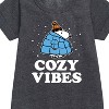 - Peanuts - Snoopy Puffer Cozy Vibes Graphic Short Sleeve Fleece Dress - 2 of 4