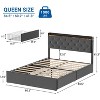 homfan Bed Frame with Charging Station Upholstered Headboard & 4 Storage Drawers,Platform Bed Frame Mattress Foundation with Wooden Slats Support - 2 of 4