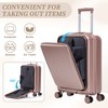 14"/20" 2 Pcs/Set ABS Spinner Wheel Luggage, Front Opening, Combination Lock, Cosmetic Case, Black -- Frevyn - 4 of 4