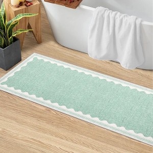 Modern Washable Living Room Rug, Bordered Printed Rug with Non-Slip Backing, Low Pile Stain Resistant Indoor Rug for Bedroom - 1 of 4