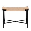 FONTOI 23.6"x11.4" Vanity Stool Handwoven Recetangle Paper Rope Ottoman Sturdy Footstool for Living Room Entryway Bedroom, 11.42"*17.32"*23.62" - 2 of 4