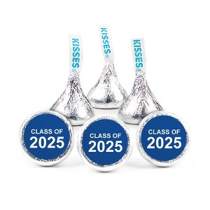 324ct Blue Graduation Stickers Class of 2025 for Hershey's Kisses or Lifesavers Mints (3 Sheets - 324 Stickers) Party Favors - By Just Candy - 1 of 2