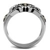 Slickblue Men’s Stainless Steel Ring , Gold Cross Motif with Synthetic Crystal, Silver Base, Detailed Pattern,Sizes 8-13 - 3 of 4
