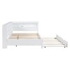 Bellemave Wooden Full Size DayBed with Twin Size Trundle, DayBed with Storage Shelf and USB Charging Ports,White - 4 of 4
